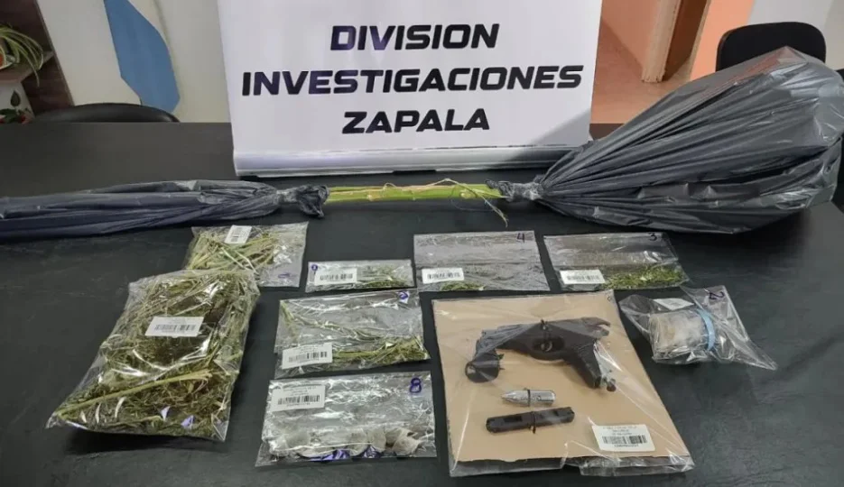 secuestro de marihuana y arma de fuego en zapala