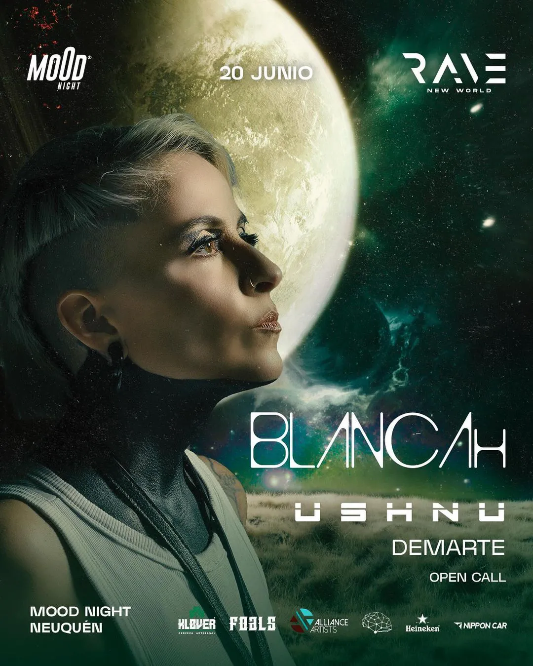 ️Rave New World presents-B L A N C A h [hybrid set]USHNUDemarteOpen Call Jueves 20 de Junio (Víspera feriado) Mood Night - Neuquén Early Birds a partir de las 19hs (Tickets limitados )